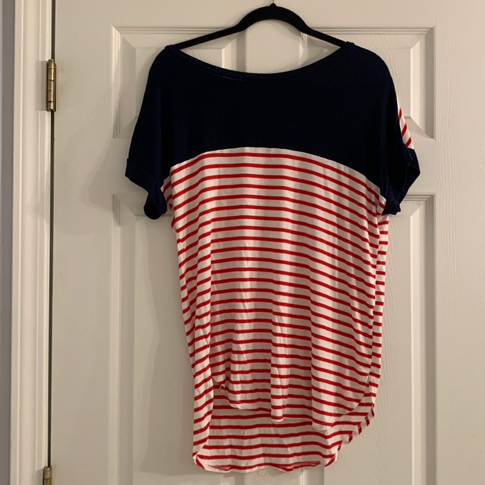 Boutique red, white, and blue top